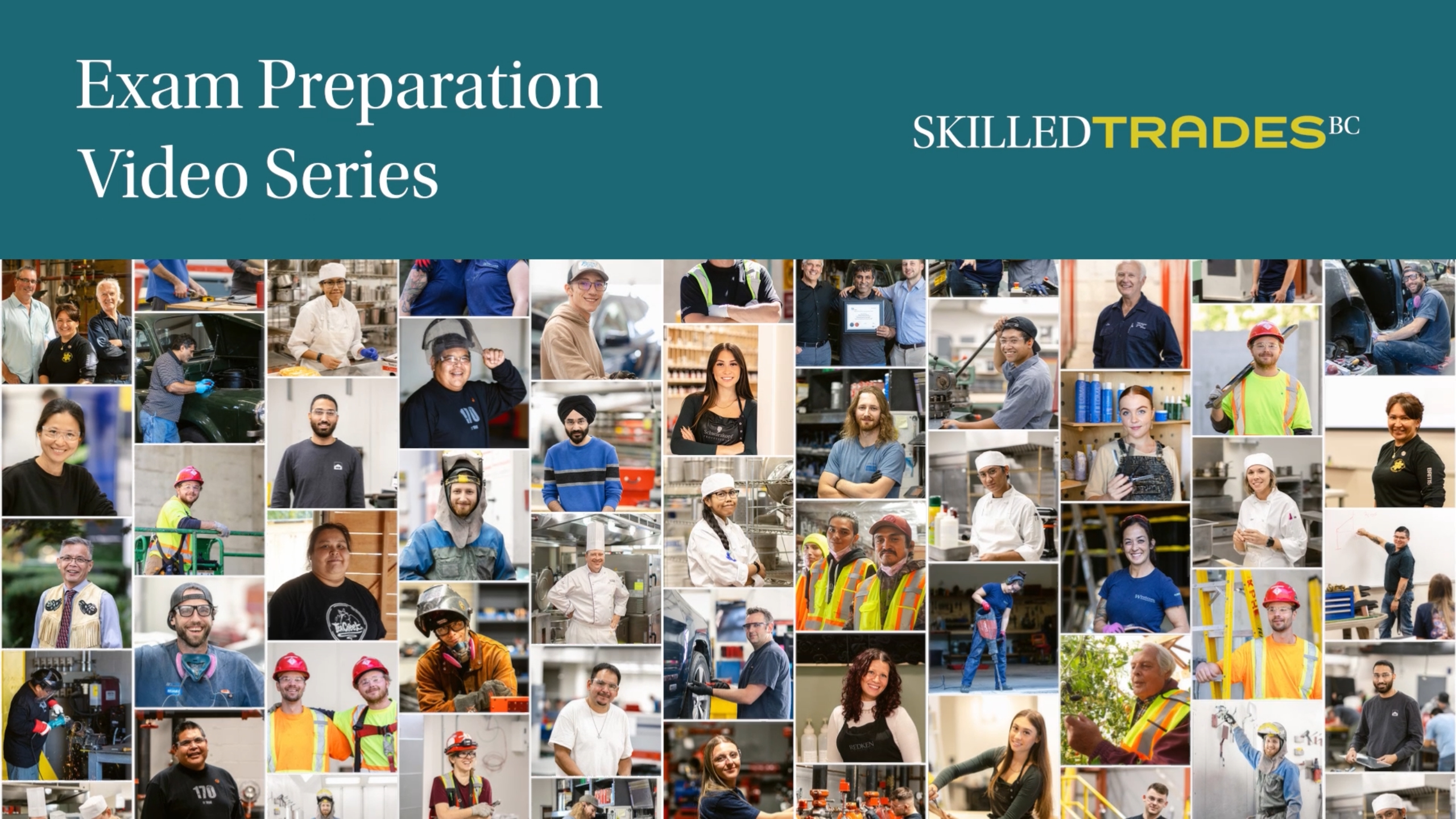 mosaic of faces of the skilled trades