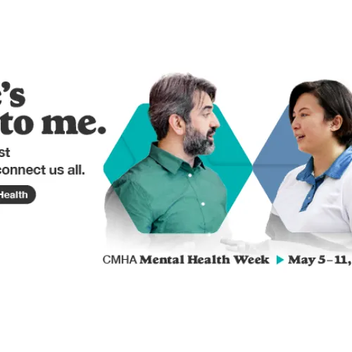 Two people speaking to each other with white background. Text says There's More to me.